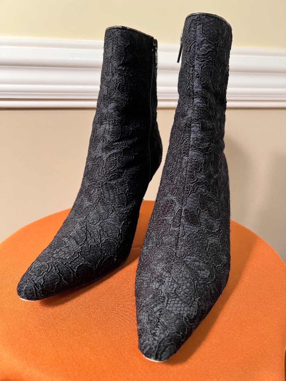 Vintage LACE fabric Boots